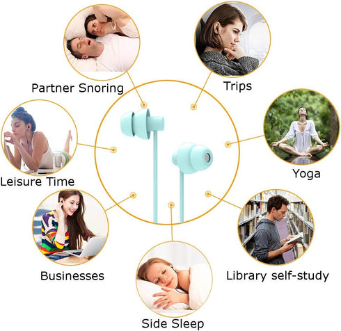 Sleep Soundproof Earbuds (Light Green) - Noise Isolating, Soft for Sleeping, Insomnia, Travel, Meditation & Relaxation.