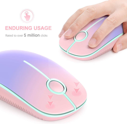 Unipows Wireless Mouse, 2.4G Slim Portable Computer Mouse with Nano Receiver for Notebook, PC, Laptop