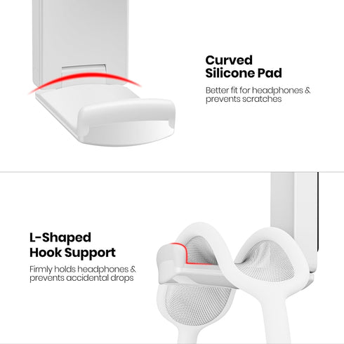 Sticky Headphone Stand Controller Holder, EURPMASK Upgraded Adhesive Gaming Headset Hook, Universal PC Accessory