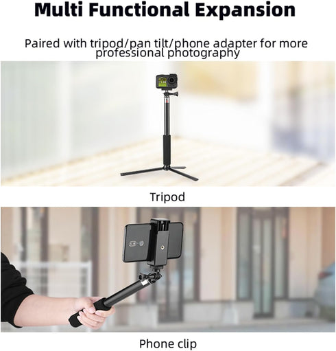 Kaeltsyn 3 Extendable Cameras Extension Rod Foldable Sports Cameras Selfie Stick for Pocket Vlog Accessories Stick