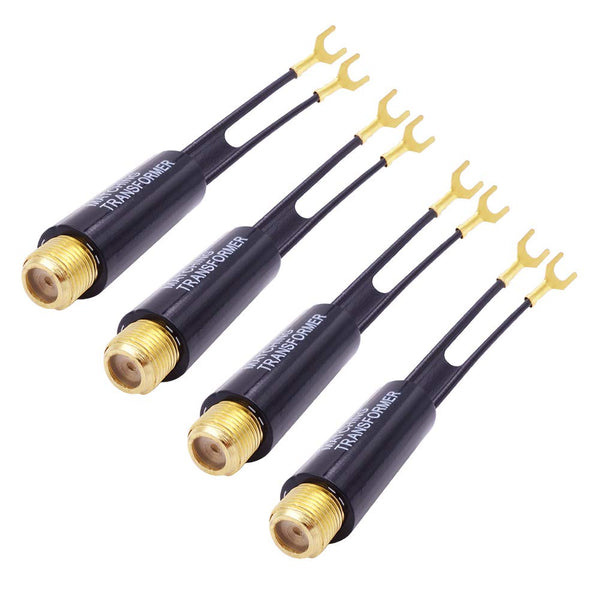 Matching Transformer - 4-Pack Gold Plated 75 Ohm to 300 Ohm Adapter, UHF/VHF/FM Balun Transformer Converter