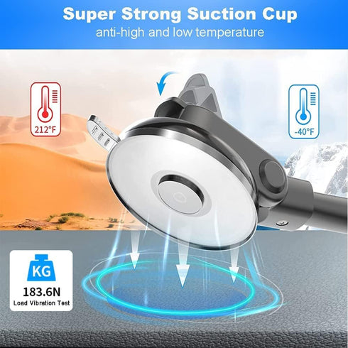Car Phone Mount for Collapsible Grip/Socket Mount User, Windshield/Dashboard/Vent Holder with Strong Suction Cup,