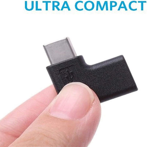 USB-C 90 Degree Angle Adapter, 2 Pack Male to Female Right & Left Angled USB 3.1 Type-C Extension