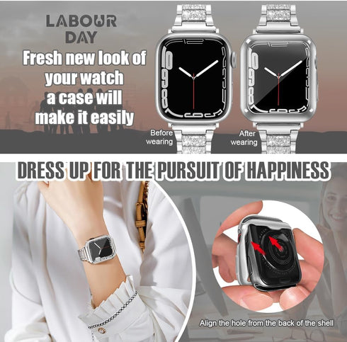 top4cus 44mm Soft TPU Anti-Scratch Cover for Apple Watch, All-Around Screen Protector, Compatible with Series 1-10