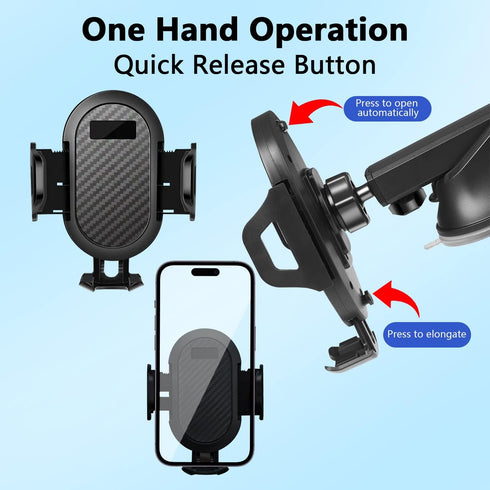 Universal Car Phone Holder Mount, Hands-Free Dashboard Windshield Air Vent Phone Holder for All Smartphones