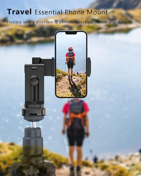 MiiKARE Tripod Phone Mount with 1/4" Screw Hole, Travel Accessory for Airplane Phone Holder