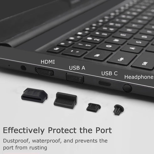USB Port Cover Silicone USB Port Protection Caps Dust Plug for USB C, 3.5mm Headphone, USB A, HDMI, RJ45 Ethernet Port Total 45 pcs 6 Types
