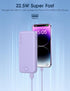 Portable Charger 12000mAh with Built-in Cable and AC Wall Plug, 22.5W Super Fast Charging for iPhone, Samsung, Tablets