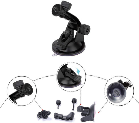 Suction Cup Mount for Gopro Hero 13 12 11 10 9 8/AKASO EK7000/Brave 4/Brave 7 Action Cameras
