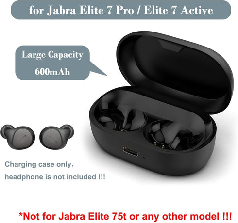 Charging Case for Jabra Elite 7 Pro & Jabra Elite 7 Active, Replacement Dock Cradle with USB C Cable for Jabra Elite 7