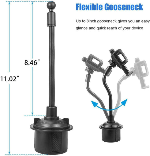 Cup Holder Phone Mount, Black, Fits 4.3 in Wide Phones
