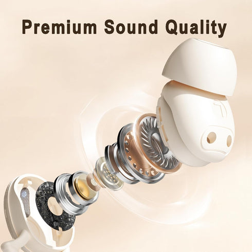 Wireless Sleep Earbuds, Bluetooth 5.3 Headphones for Side Sleepers, 32H Playback, Waterproof Earphones