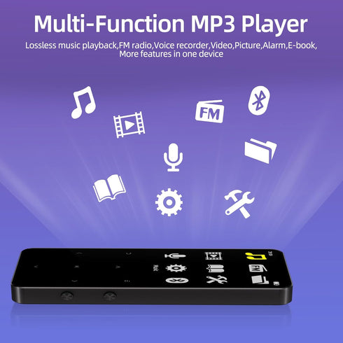 Tengsen Mp3 5.3, Mp3 128GB, (Black,64GB) Player with Bluetooth Portable Digital Music Player with Speaker, FM Radio
