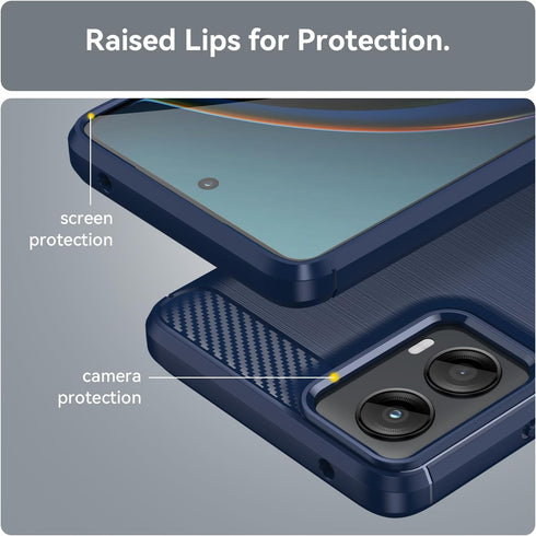 Motorola G 5G 2024 Case with 2pcs Screen Protector, Shock-Absorption Flexible TPU Rubber Cover for Moto G 5G 2024 (Navy
