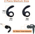 Replacement Earbuds Tips, Anti Slip Silicone Earhooks, Earbuds Cover, Eartips Fins Wings Stabilizer for In-Ear Earbuds