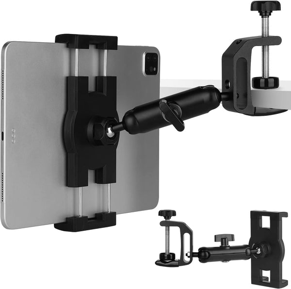 Kitchen Cabinet Tablet Holder for 7.0~12.9 inch iPad/Nexus/LG G Pads, Multi-Angle Adjustable Aluminum Alloy Arm