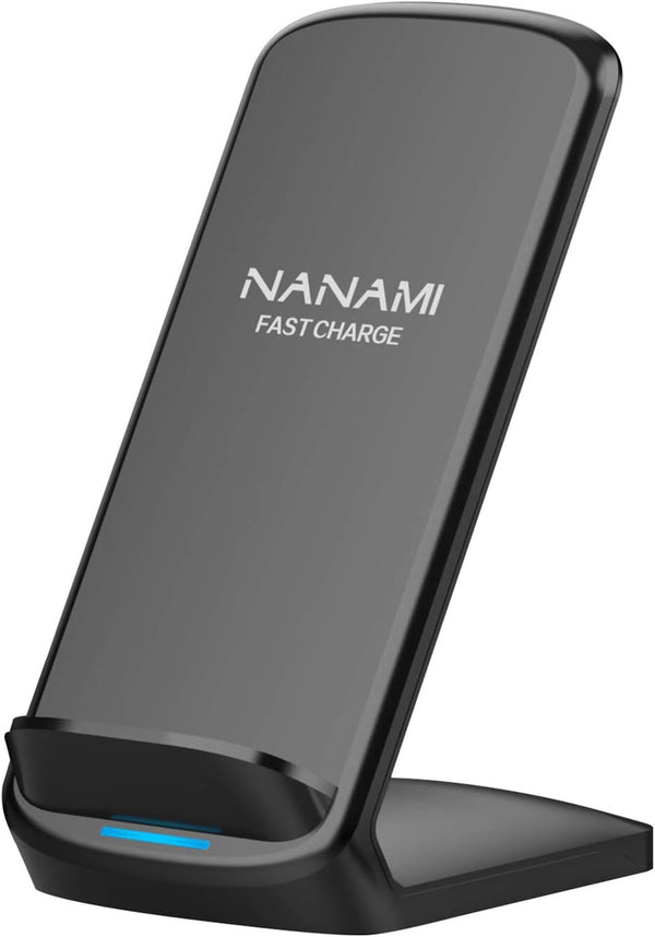 NANAMI Upgraded Fast Wireless Charger, Qi-Certified Stand for Samsung Galaxy S24/S23/S22/S21/S20, iPhone 15