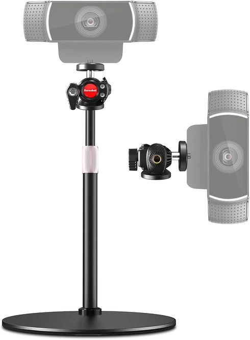 Borenbuir Webcam Stand for Desk, Height Adjustable, Desktop Webcam Tripod Mount for Logitech