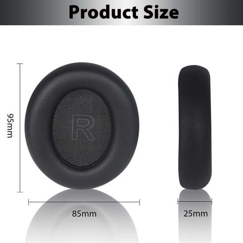 Adhiper Q30 Ear Pads for Anker Soundcore Life Q30 & Q35 Headphones, Soft Memory Foam & Protein Leather (Black)