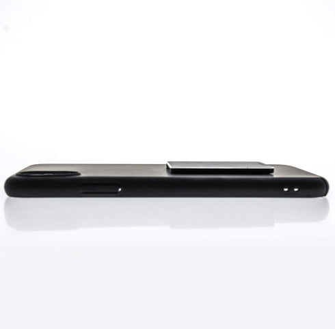 Flip Stand Adjustable Phone Stand & Grip with Compact Mirror, Compatible with Magnet Car Mount, Silver