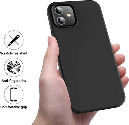OTOFLY iPhone 12/12 Pro Case, Soft Silicone with Military Grade Drop Protection, Anti-Scratch Microfiber Lining,