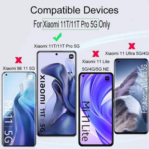 Ibywind Screen Protector for Xiaomi 11T/11T Pro (5G), Includes 2Pcs Tempered Glass, 1Pc Camera Lens Protector, Easy to