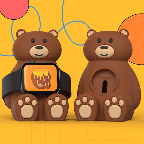 SIKAI CASE 9-1(45mm,44mm,42mm,41mm,40mm, 38mm) Cute Bear iWatch Charger Stand Compatible with iWatch Series for iWatch