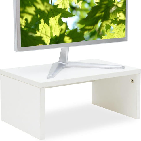 TEAMIX 6.7 inch Height Monitor Stand Riser, Wood Monitor Riser with Storage