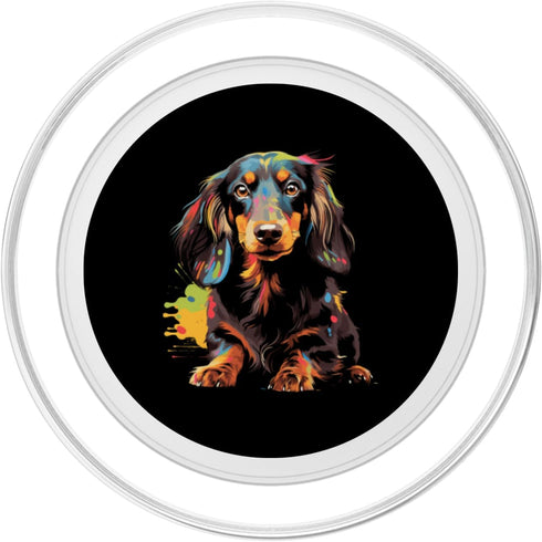 Long Hair Dachshund Puppy Best Dog Walking Pet PopSockets MagSafe PopGrip for iPhone