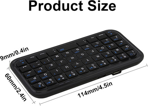 Wireless Bluetooth Keyboard, Ultra Slim Silent Mini Rechargeable Portable Pocket Keyboard, Travel Size Handheld 49 Keys