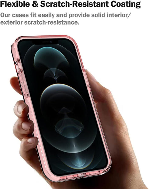 ArtsEvo Shockproof Clear Design Case for iPhone 13 Pro Max - Certified 6.6ft Drop Protection, Pink