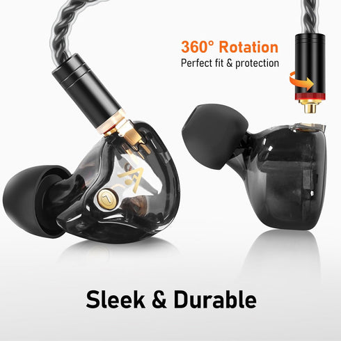 Vibes 202 Wired Earbuds - HiFi in Ear Monitor Headphones with Professional Noise Isolating Sound