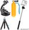 KUANVE 4 in 1 Action Camera Accessories Kit, Floating Handle Grip, Suction Cup
