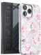 ENCASED Magnetic Case for iPhone 14 PRO with Screen Protector - Compatible with MagSafe Accessories (Pink Flowers)
