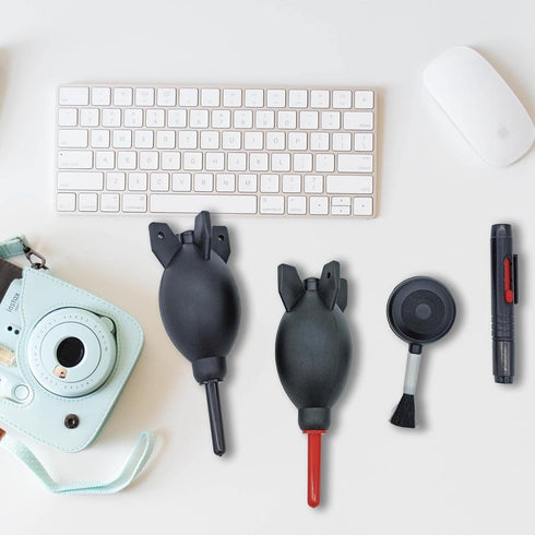 Lens Cleaning Kit, 2 Pcs Rubber Rocket Air Blower, Cleaning Pen, Blower Brush for Lens, Camera, SLR, Phone
