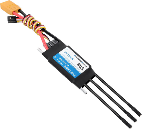 80A 2-6S 5V/6V 8A XT90 4.0mm DH Waterproof Brushless ESC Electronic Speed Controller with BEC and Banana Head Connector