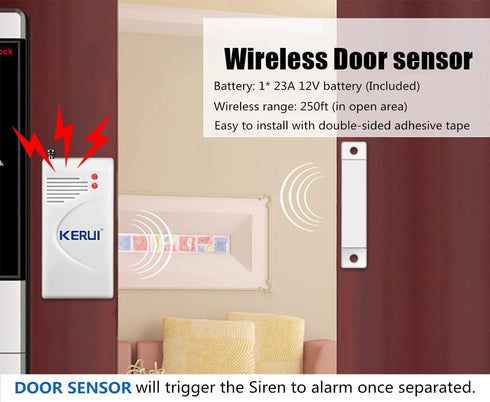 KERUI Standalone Home Office Shop Security Alarm System Kit, Wireless Loud Indoor/Outdoor Siren Horn with Remote Control