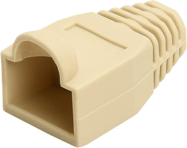 Cmple 50-Pack RJ45 Strain Relief Boots - RJ45 Boots for Cat6, Cat5e Ethernet Connector Covers, Ivory