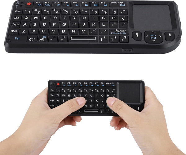 Mini Keyboard - 2.4GHz Keyboard with Touchpad, US Layout, Portable Handheld Rechargeable