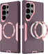 Samsung Galaxy S23 Ultra Case, Heavy Duty Drop Protection, Magnetic, Dustproof, No Fading, No Yellowing, Purple Rose