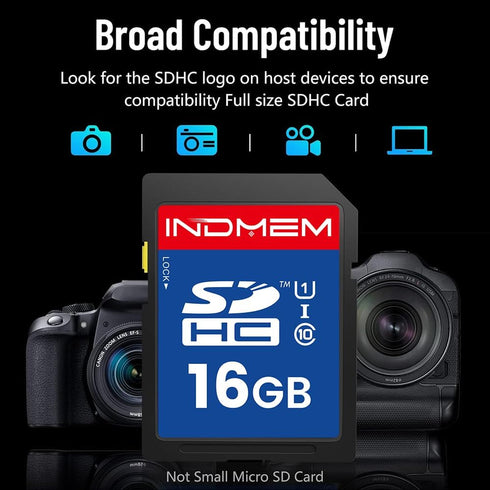 elecacc 16GB 2 Pack U1 10 16GB(2pc) SD Card, SDHC Flash Memory Cards UHS-I Class High-Speed Full HD Video Compatible