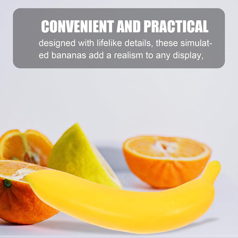 6pcs VICASKY Lifelike Artificial Bananas Weighted Simulation Fruit Kitchen Cabinet Decor Wedding Party Photography