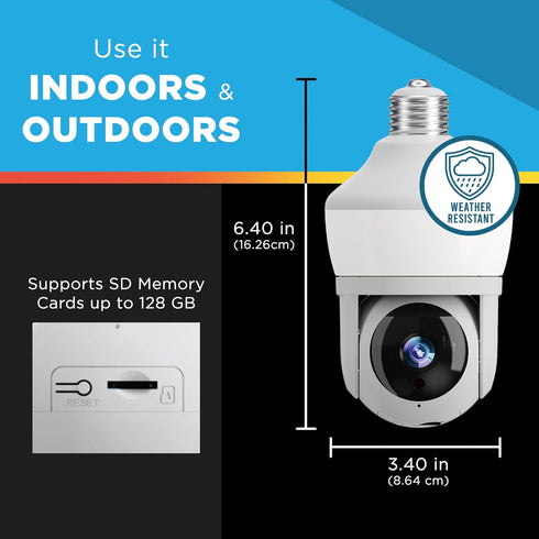 Pro Security Camera with 80 Watt LED Light, Two Way Talk, HD Video WiFi Smart Camera for Indoor Outdoor