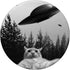 Alien Cat UFO Funny Cat PopSockets Standard PopGrip