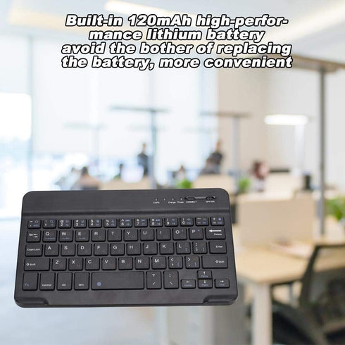 Russian English Keyboard, 7 Inch Rechargeable Ultra Thin Wireless Bluetooth Keyboard for Smart Phone Tablet