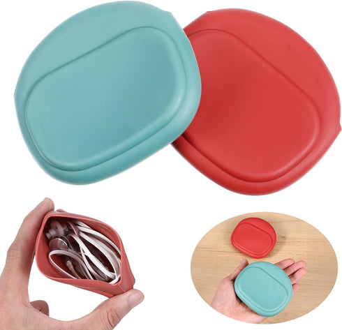 Sibba Silicone Headphone Organizer 2 PCS Wired Headphones Cases Mini Earbud Case Storage