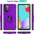 Samsung A52 Case, Galaxy A52 Case with HD Screen Protector, Military-Grade Ring Holder Kickstand, Purple