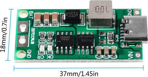 2PCS Type C BMS 2S 3S 4S 1A 2A 4A Lithium Battery Charger Board USB C Step-up Boost Module for Power Bank