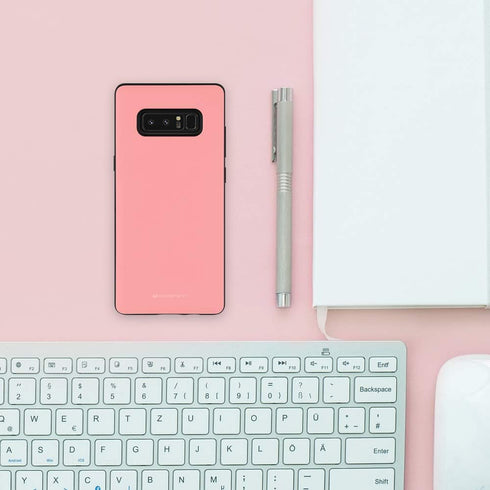 GOOSPERY Wallet Case for Galaxy Note 8 with Card Holder, Protective Dual Layer Bumper Phone Case (Pink)