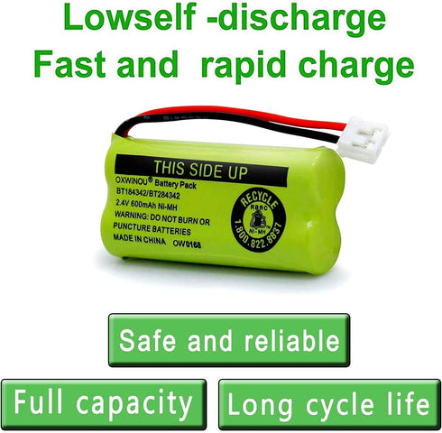 2.4v Replacement Battery Compatible with Phone CS6209 CS6219 DS6151, BT184342 BT284342 BT183348, 2-Pack
